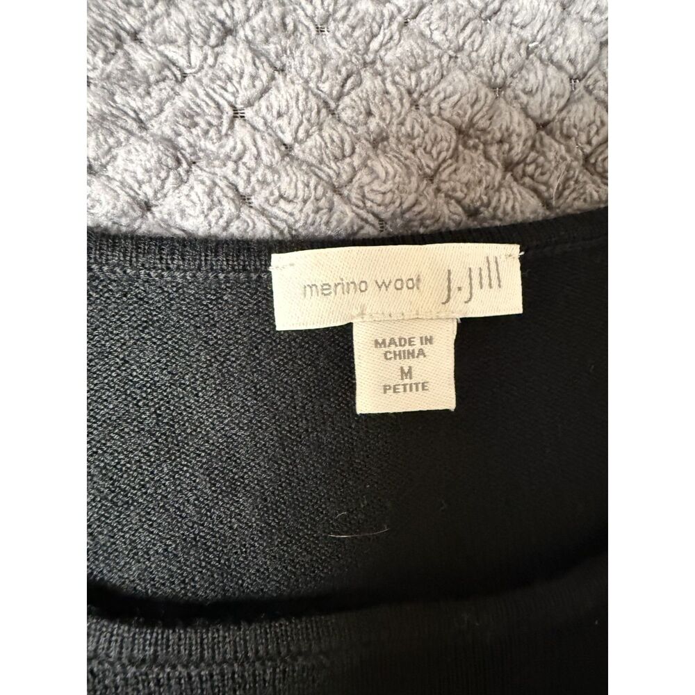 Marino Wool Black Long Sleeve Tunic Top Women’s M Petite